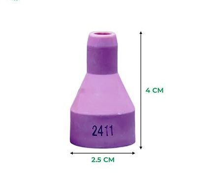 Weldcraft 2411 TIG Welding Ceramic Nozzle 6.0mm × 40mm – 10 Pcs