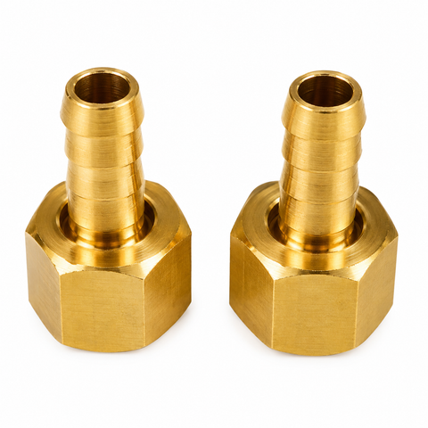 The Brass 6mm Nut Nipple Connector is a brass fitting designed for suitable gas hose connections and welding equipment applications.