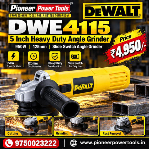 DEWALT DWE4115 5 Inch Heavy Duty Angle Grinder 950W – 125mm Side Switch