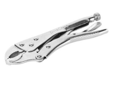 DongCheng HD071603 10-Inch / 220mm Heavy-Duty Curved Jaw Locking Plier (Opening Size 43±3mm, Nickel Plated)