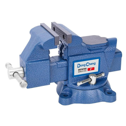 DongCheng HD070705 5-Inch / 125mm Heavy-Duty Ductile Iron Bench Vice with 360° Swivel Base & Anvil (20KN / 2000 KGS)