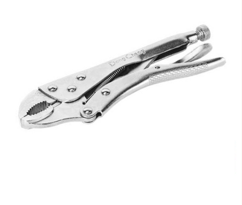 DongCheng HD071602 7-Inch Heavy-Duty Curved Jaw Locking Plier (Opening Size 41±3mm, Nickel Plated)