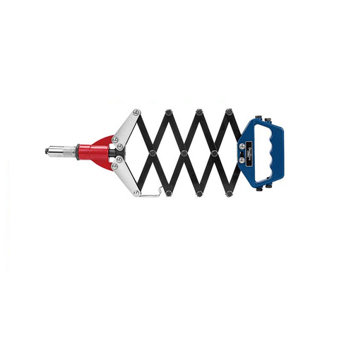 DongCheng HD095000 280–815mm (11"–32") Heavy-Duty Lazy Tong Folding Hand Riveter with Cr-Mo Jaws