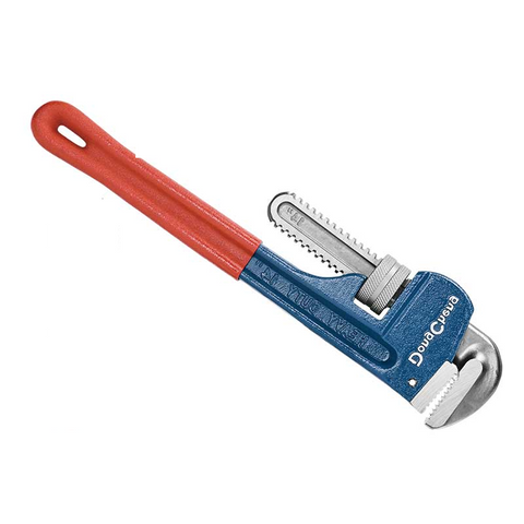 Dongcheng Heavy Duty Pipe Wrench 18 Inch 450 mm – 60 mm Maximum Clamping Diameter, Drop-Forged Carbon Steel Mobile Jaw