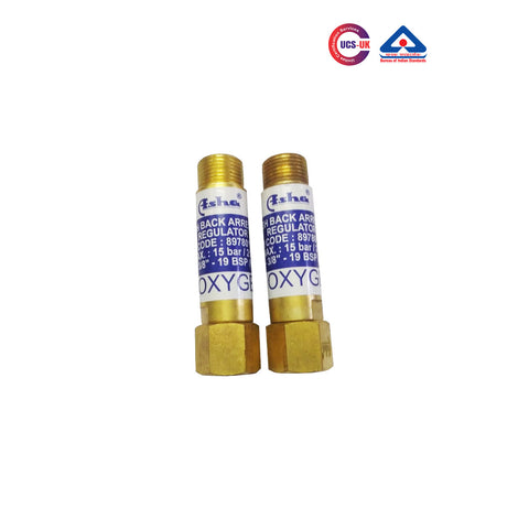 ASHA Flash Back Arrestor for Regulator – (ISI) Oxygen