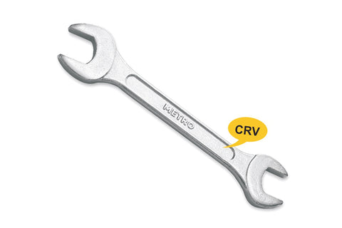 METRO Double Open End Spanner Chrome Vanadium CRV, Professional Hand Wrench for Automotive, Mechanical, Workshop & Maintenance Applications