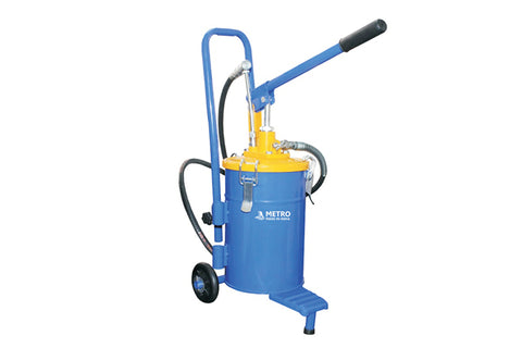 METRO Grease Bucket Pump with Trolley 5 Kg & 10 Kg Manual Grease Pump for Automotive Workshops, Machinery Lubrication, Industrial Maintenance & Servicing