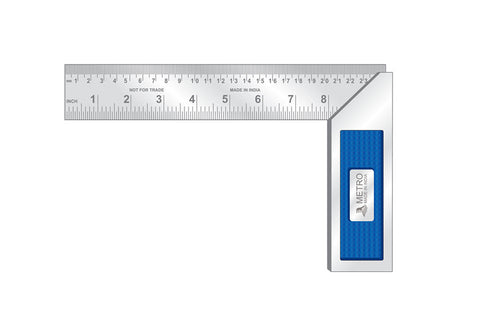 Metro Try Square precision marking tool — available in 6" to 12" sizes with graduated blade. For woodworking & fabrication.