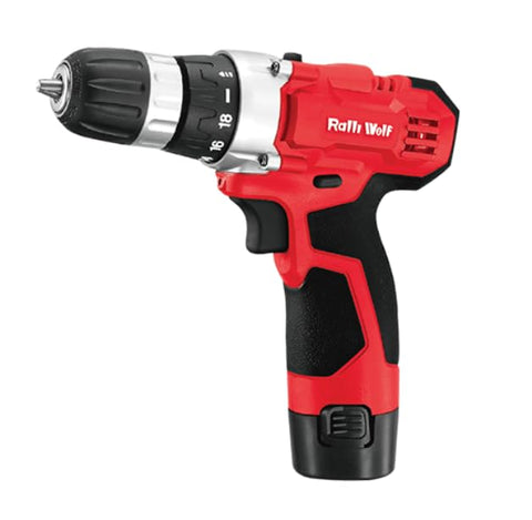 Ralli Wolf RCD12V 12V cordless drill driver with 25Nm torque for 10mm steel, 15mm wood drilling and fastening applications