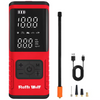 Ralliwolf RCAI-150 Li-Ion 4-in-1 Air Inflator with 150 PSI maximum pressure, digital display, LED/SOS light and multiple inflation accessories for cars, bicycles, motorcycles and balls.