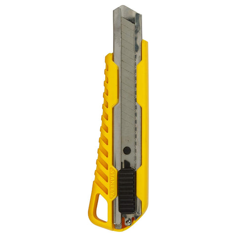 Stanley STHT10276-812 18mm snap-off utility knife with Quick Point blade for construction packaging and workshop cutting