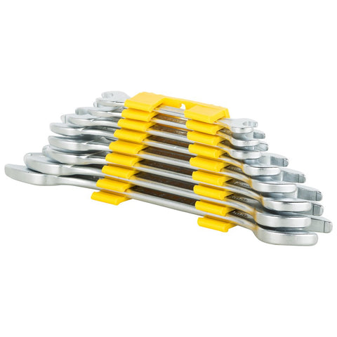 Stanley 70-379E 8-piece Chrome Vanadium double open ended spanner set with Maxi-Drive anti-slip jaws for automotive and workshop applications
