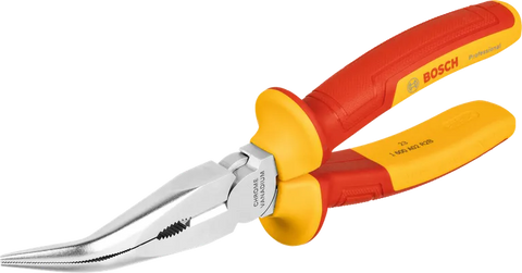 Bosch VDE Long Nose Pliers Bent, 40°, 200 mm Professional (1 600 A02 NE4)
