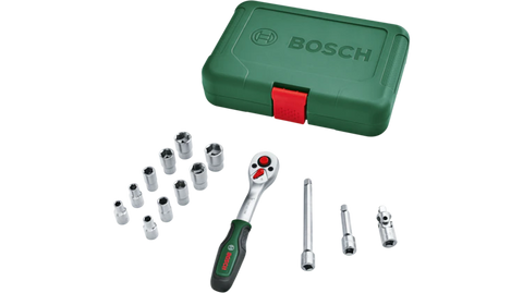 Bosch 1/4" Ratchet Set 14-Piece | 1600A02Z9P | Professional Socket Set