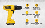 DEWALT DCD700D2 12V Cordless Drill Driver | 10mm Chuck | 2 × 2.0Ah Batteries | Compact Professional Drill