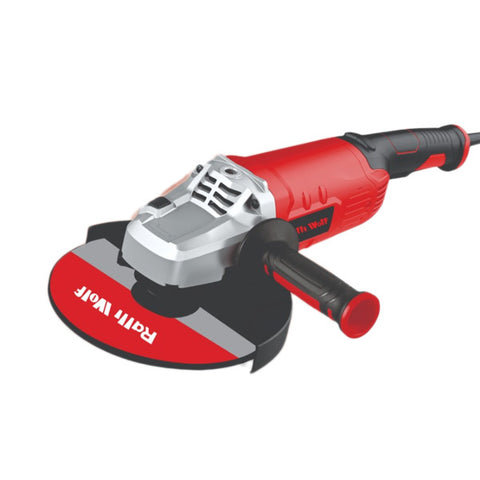 Ralli Wolf RG9-30 230mm angle grinder machine, 3000 watt 9 inch heavy duty grinder price, buy 230mm angle grinder with soft start and overload protection online India, best 3000W weld dressing and rebar cutting grinder 6500 rpm, industrial M14 dust protected angle grinder machine India