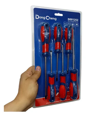 DongCheng HD091252 6-Piece Professional Magnetic Chrome Vanadium (CR-V) Screwdriver Set