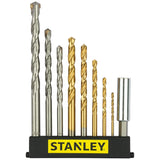 Stanley, Stanley STA7221-XJ, Stanley Drilling Set, Stanley Screwdriving Set, 16Pcs Drill Bit Set, Mixed Drill Bit Set, Titanium Drill Bit Set, HSS Drill Bits, Masonry Drill Bit Set, 