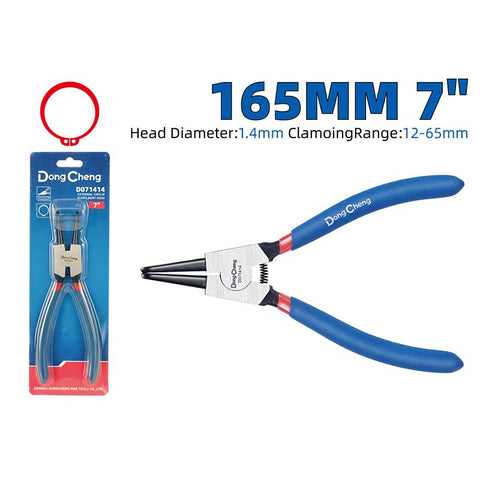 DongCheng HD071414 7-Inch / 165mm Bent Tip 90-Degree External Circlip Plier (1.8mm Tip)