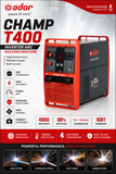 ADOR CHAMP T 400 – 400 Amp 3 Phase Welding Rectifier Machine (MMA / DC TIG)