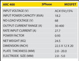 Toshon ARC 400 MOSFET 400A Three Phase ARC Inverter Welding Machine