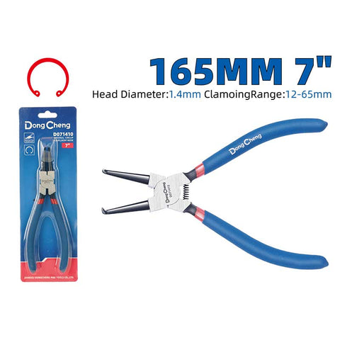 DongCheng HD071410 7-Inch / 165mm Bent Tip 90-Degree Internal Circlip Plier (1.8mm Tip)