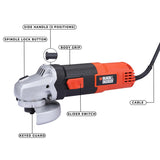 BLACK+DECKER G720RW 820W 100mm 4 Inch Angle Grinder for Metal Cutting, Grinding, Deburring, Surface Preparation, DIY and Workshop Applications
