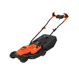 BLACK+DECKER BEMW451BH 1200W 32CM Rotary Electric Lawn Mower with Adjustable 20–60mm Cutting Height, Grass Collection Box and Ergonomic Bike Handle