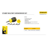 Stanley 0-66-357 multibit stubby screwdriver with Chrome Vanadium steel bits for electrical, automotive repair and tight-space maintenance