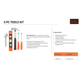 Black & Decker BD75915 5 Pc Tool Set | Compact Home DIY Hand Tool Kit
