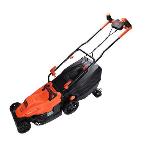 Black & Decker BEMW471BH 1600W Electric Lawn Mower with 38cm Cutting Width, Adjustable Cutting Height & Large Grass Collection Box – Corded Grass Cutting Machine for Home & Garden