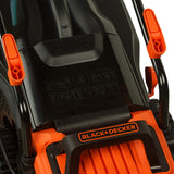 BLACK+DECKER BEMW451BH 1200W 32CM Rotary Electric Lawn Mower with Adjustable 20–60mm Cutting Height, Grass Collection Box and Ergonomic Bike Handle