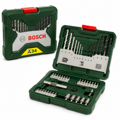 Buy Bosch 34-Piece X-Line Classic Drill & Screwdriver Bit Set 2607010608 online. Includes drill bits, screwdriver bits, nutsetters, magnetic holder & case.