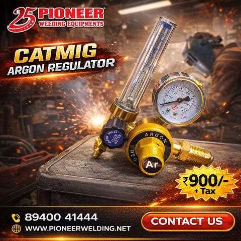 CATMIG Argon Gas Regulator with Flowmeter – Heavy Duty for TIG/MIG Welding