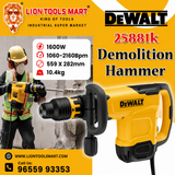 DeWalt D25881K 1600W Heavy Duty Demolition Hammer – 10.4kg High Performance