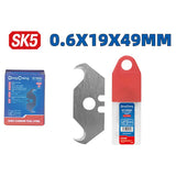 DongCheng HD110502 10-Piece Professional SK5 High-Carbon Steel Hook Utility Knife Replacement Blades (0.6 x 19 x 49mm)