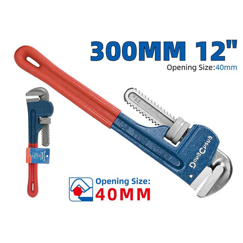 DongCheng HD071112 12-Inch / 300mm Heavy-Duty Cast Steel Pipe Wrench (Max Clamping Diameter 40mm)