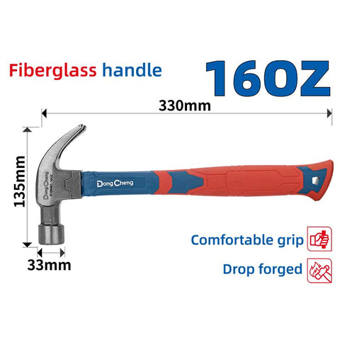 DongCheng HD100401 16 OZ / 450g Heavy-Duty Drop-Forged 45# Carbon Steel Claw Hammer