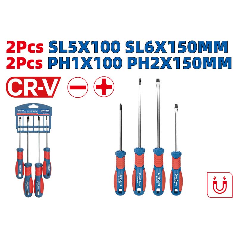 Buy DongCheng HD091251 4 PCS Screwdriver Set at Pioneer Power Tools. High-grade CR-V steel blades with magnetic tips & ergonomic soft grips. Order online!