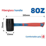 DongCheng HD101800 8 OZ / 285g Non-Sparking Non-Marring Rubber Hammer with Fiberglass Handle
