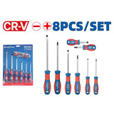 DongCheng HD091253 8-Piece Heavy-Duty Magnetic Chrome Vanadium (CR-V) Screwdriver Set with Stubby Drivers