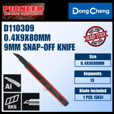 DongCheng HD110309 9mm Slimline Precision Snap-Off Utility Knife with Aluminum + ABS Handle & SK5 Blade