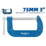 DongCheng HD071003 3-Inch / 75mm Heavy-Duty Malleable Cast Iron G-Clamp (T-Shaped Thread)