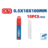 DongCheng HD110518 10-Piece 18mm Snap-Off Utility Knife Replacement Blades (0.5 x 18 x 100mm, CK75 Steel)