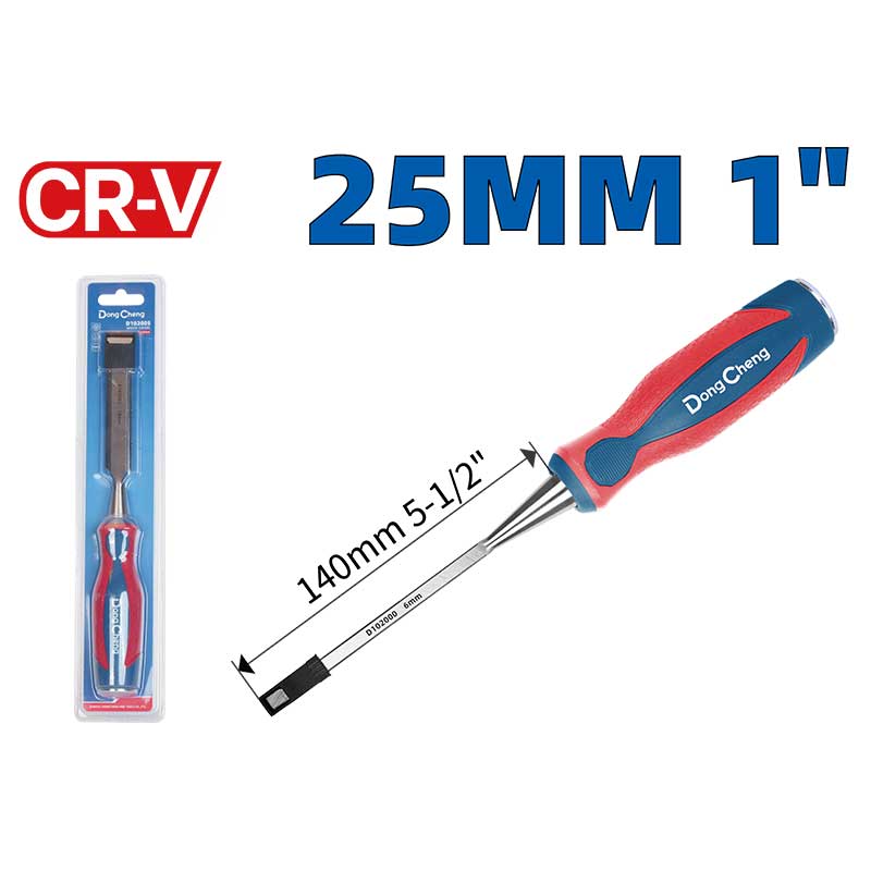 DongCheng HD102007 25mm (1") Heavy-Duty Chrome Vanadium (CR-V) Professional Wood Chisel