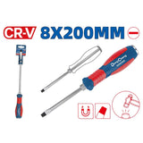 DongCheng HD090903 8 x 200mm Heavy-Duty Strike-Through Hex Shank Slotted Impact Screwdriver (CR-V Steel)