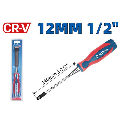 DongCheng HD102002 12mm (1/2") Chrome Vanadium (CR-V) Professional Wood Chisel with Striking End