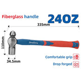 DongCheng HD100102 24 OZ / 640g Industrial Drop-Forged 45# Carbon Steel Ball Pein Hammer