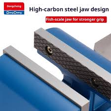 DongCheng HD070706 6-Inch / 150mm Industrial Ductile Iron Bench Vice with 360° Swivel Base & Anvil (26KN / 2600 KGS)