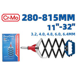 DongCheng HD095000 280–815mm (11"–32") Heavy-Duty Lazy Tong Folding Hand Riveter with Cr-Mo Jaws